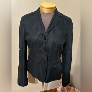 Lauren Ralph Lauren Black Linen Blazer 12P jacket career work